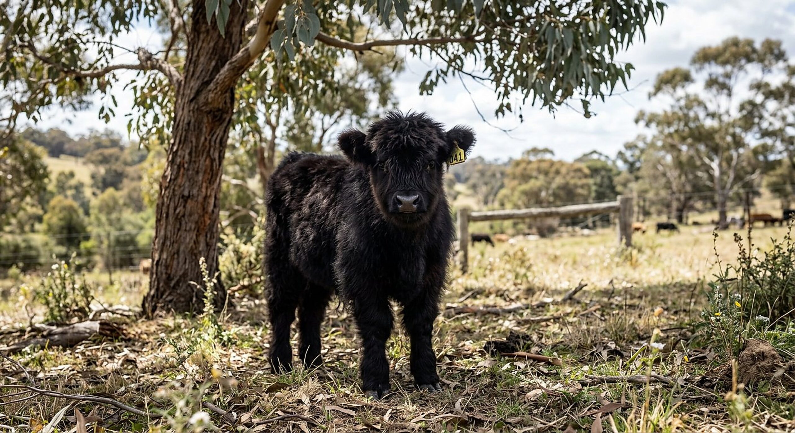 Callum, black miniature Highland bull calf — illustrative calf photo