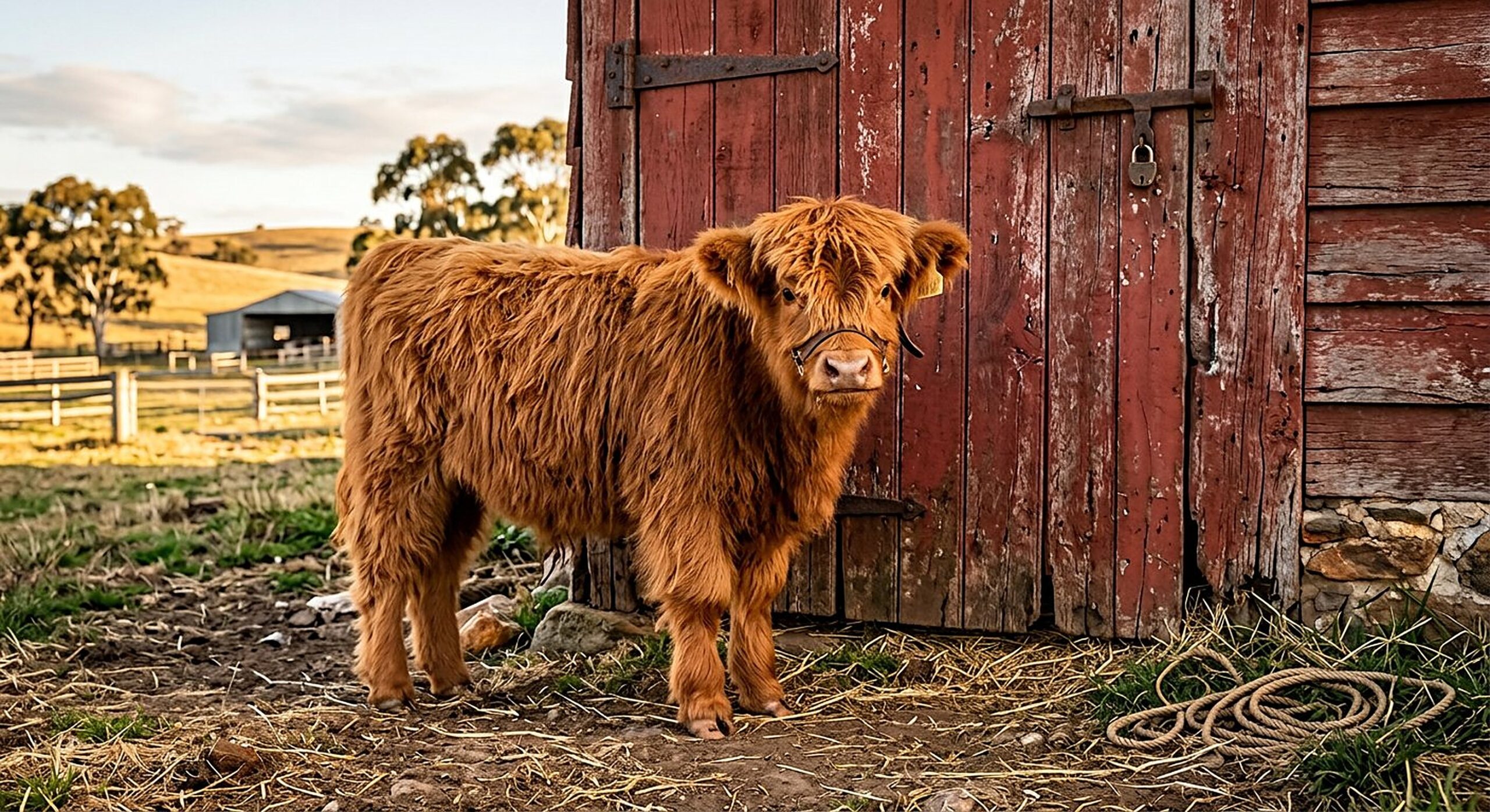 Fiona, red miniature Highland heifer calf — illustrative calf photo