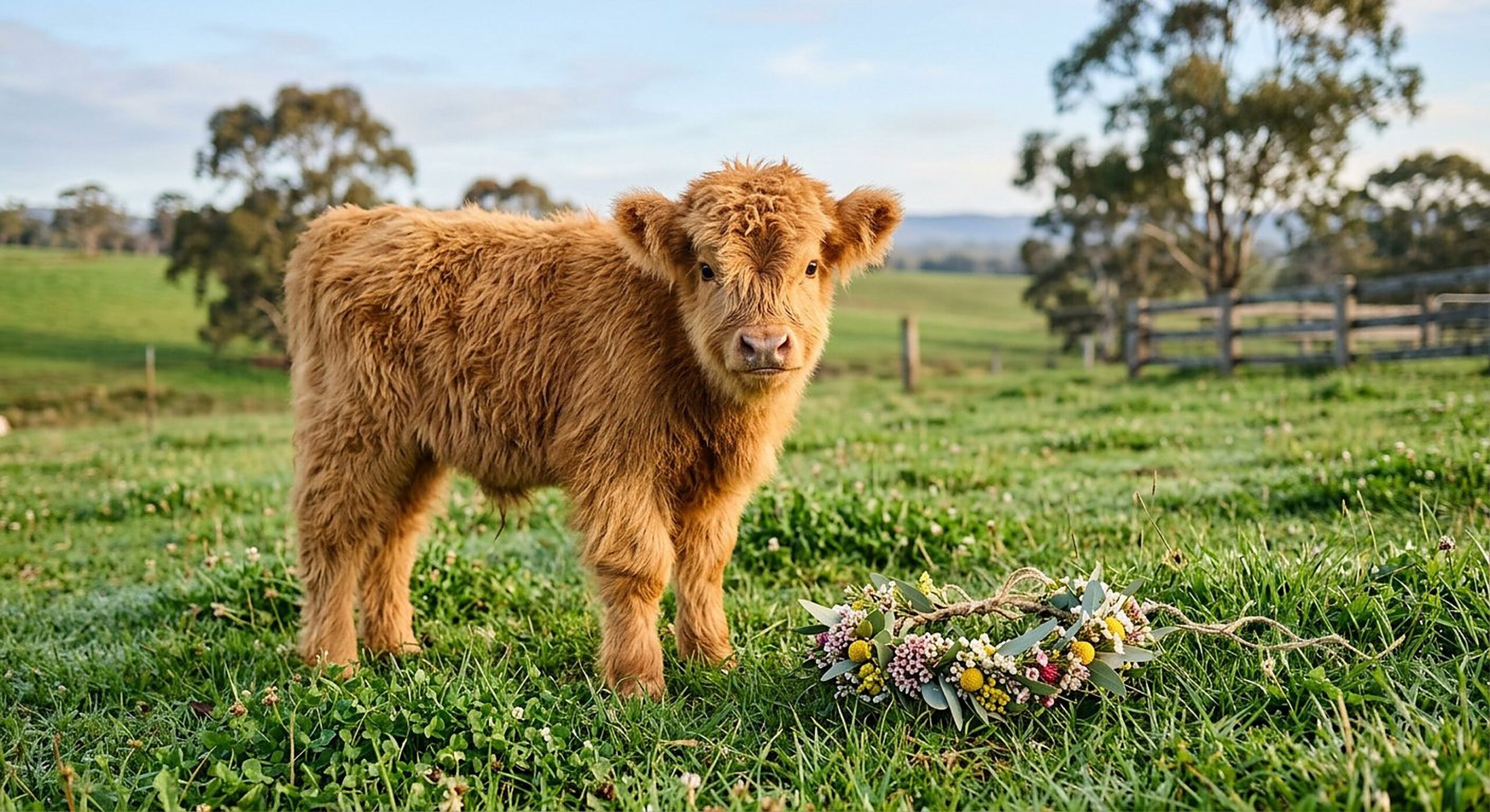 Rosie, golden red miniature Highland heifer calf — illustrative calf photo
